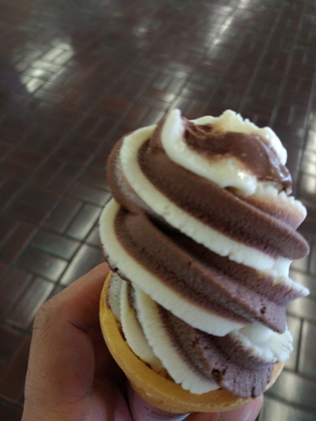 福岡競艇場のソフトクリーム（チョコ）